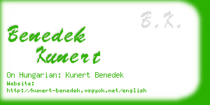 benedek kunert business card